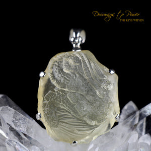 Libyan Desert Glass Crystal Dragon Pendant 