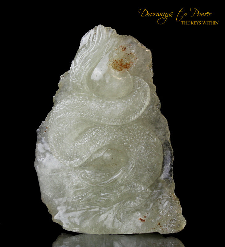 Libyan Desert Glass Dragon Crystal Carving
