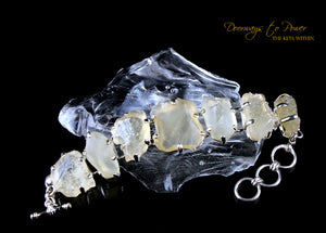 Libyan Gold Desert Glass Tektite Crystal Bracelet .925 SS