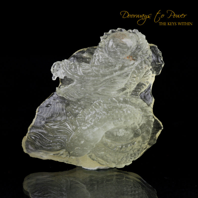 Libyan Gold Tektite Dragon Crystal Carving 