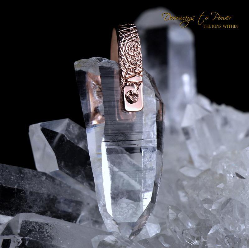 Rose Gold Lemurian Light Language Pendant 