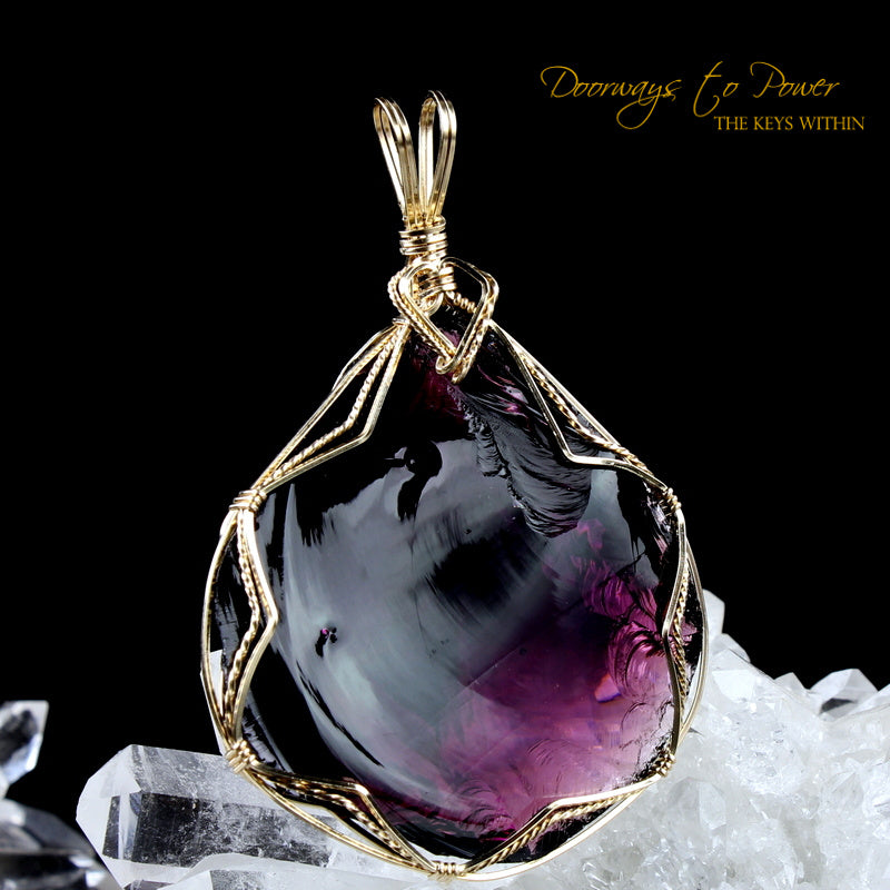 Merlin Purple Andara Pendant 'Alchemist' Between Worlds 14k
