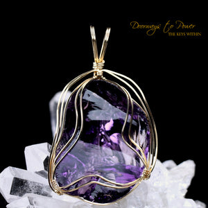 Merlin Purple Andara Pendant 'Alchemist' Between Worlds 14k