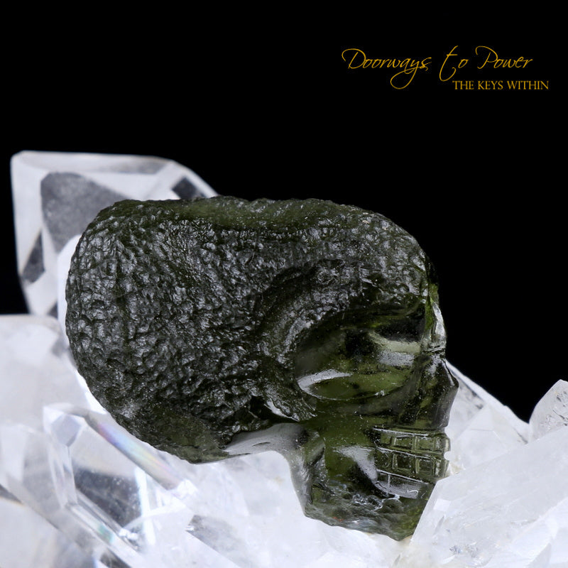 Moldavite ET Crystal Skull 