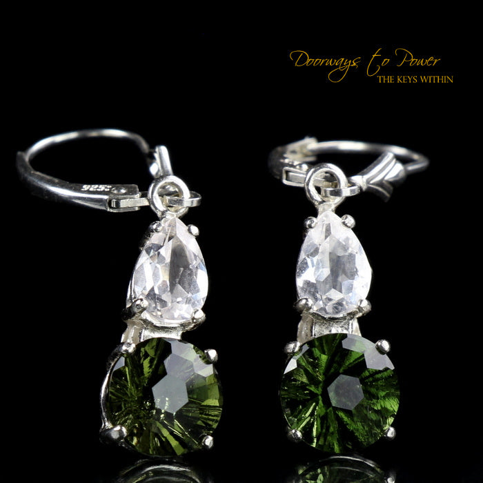 Moldavite Danburite Earrings