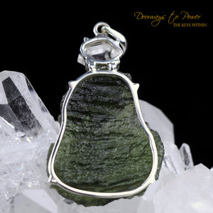 Moldavite Herkimer Diamond Crystal Pendant