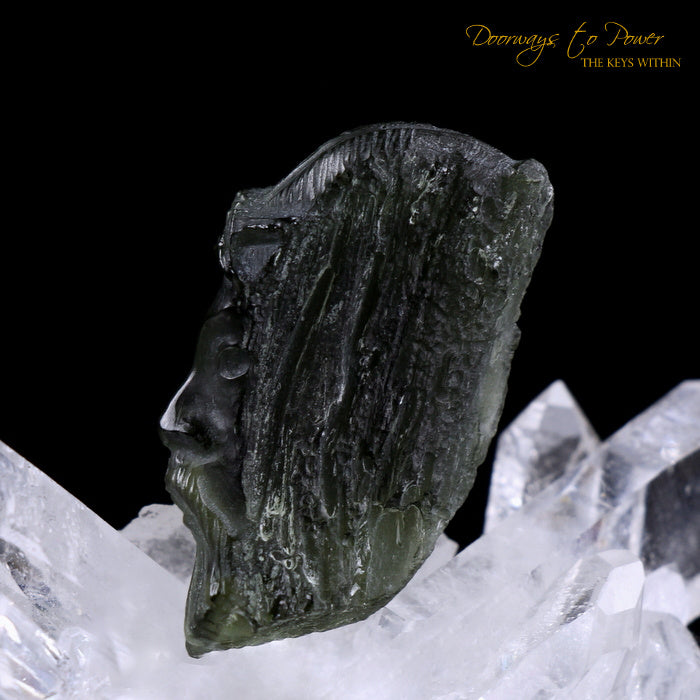 Jesus Moldavite Crystal Carving
