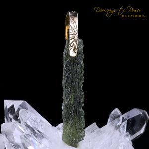 Moldavite Light Language Pendant 14k 