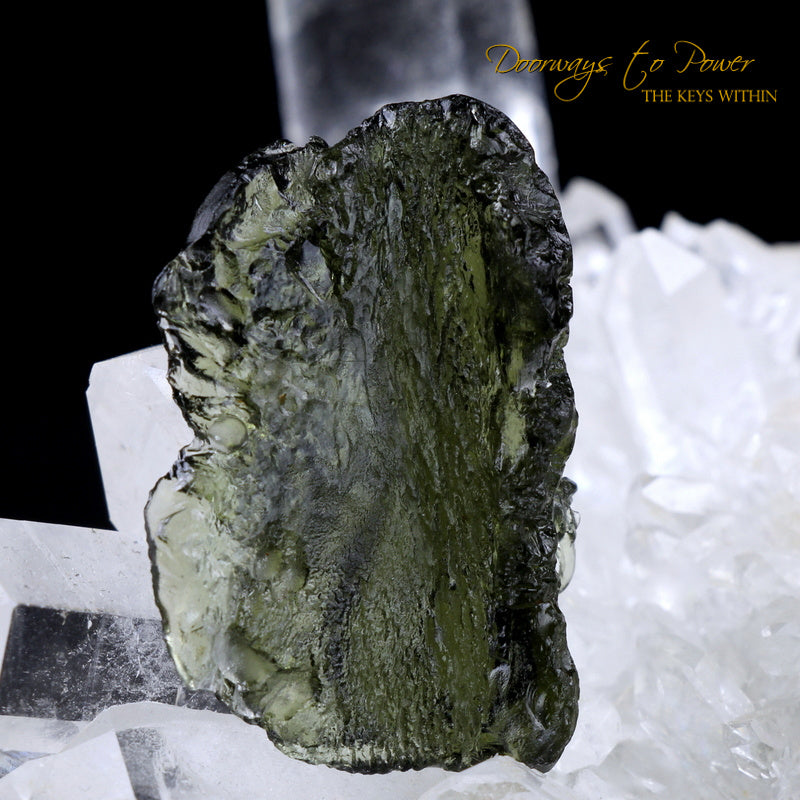 Moldavite Tektite Dragon Crystal Carving