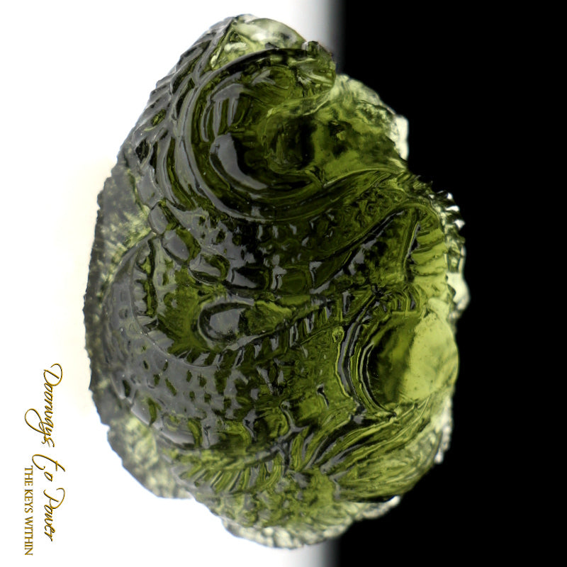 Moldavite Tektite Dragon Crystal Carving 'Museum Quality'