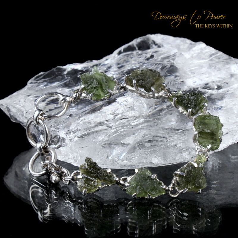 Moldavite Tektite Synergy 12 Crystal Bracelet 