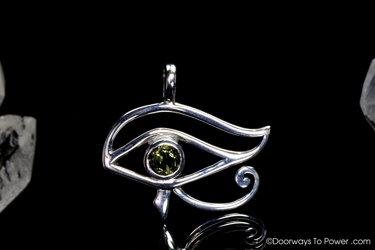 Moldavite Eye of Horus Pendant