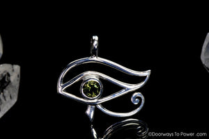 Moldavite Eye of Horus Pendant