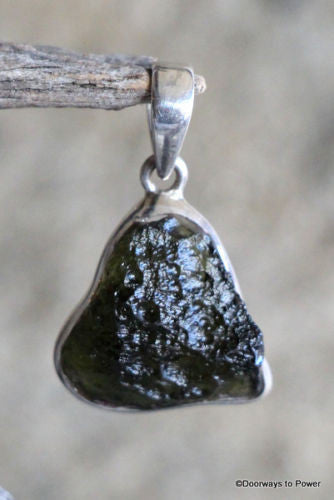 Moldavite Tektite Synergy 12 Stone Crystal Pendant