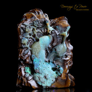  Opal Peacock Crystal Carving