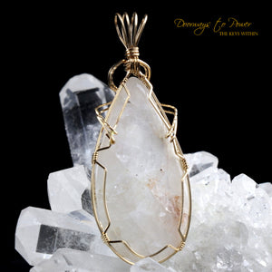 Natrolite Synergy 12 Crystal Pendant 14k