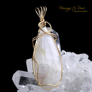 Natrolite Synergy 12 Crystal Pendant 14k