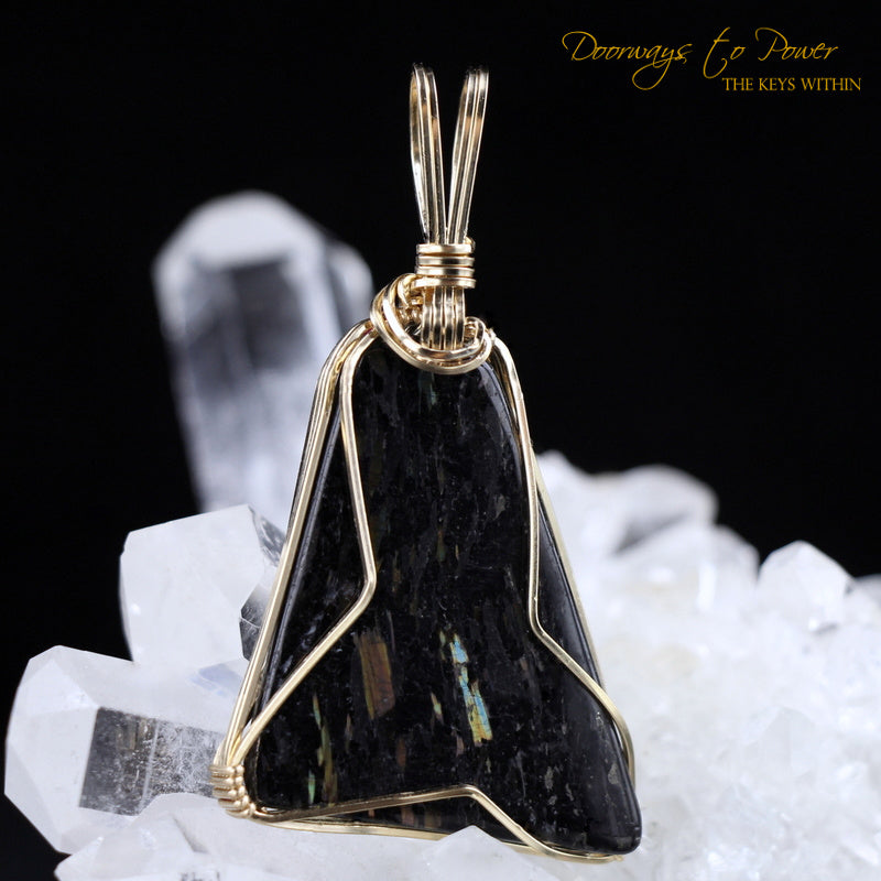 Nuummite Crystal Pendant 14k