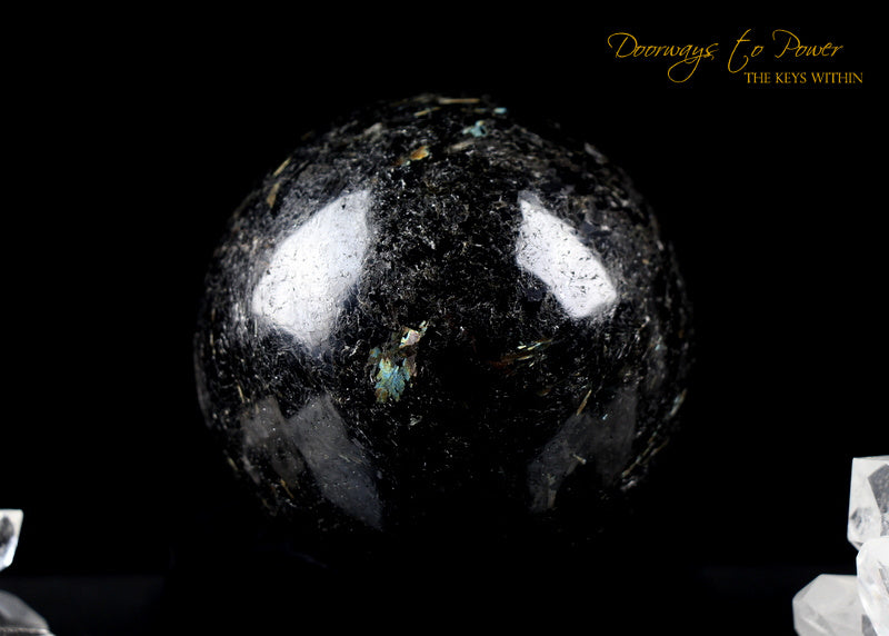 Ancient Greenland Nuummite Crystal Sphere