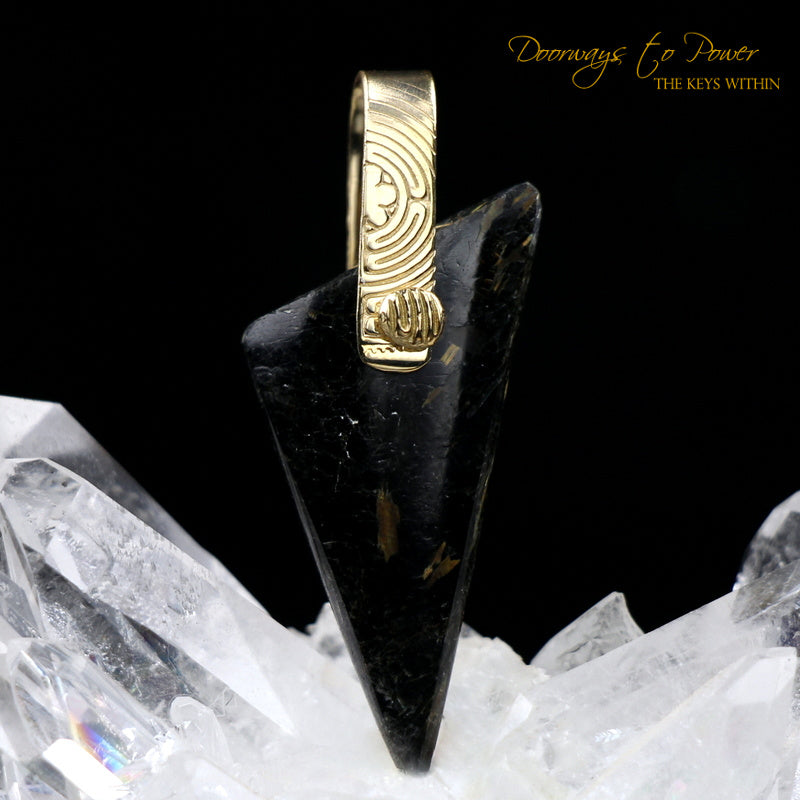 Nuummite Light Language Crystal Pendant ™ 14k