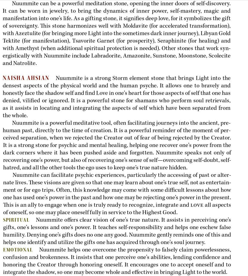 Nuummite Crystal Properties 