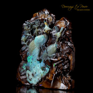  Opal Peacock Crystal Carving