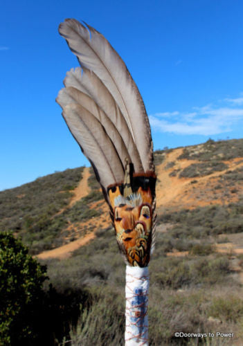 Peacock Smudge Fan - Blue Kyanite