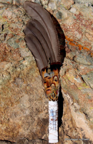 Peacock Smudge Fan - Blue Kyanite
