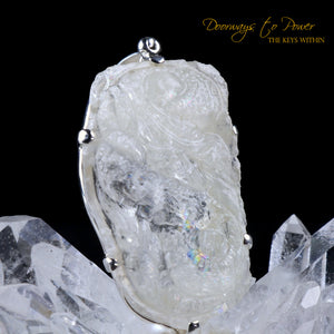 Petalite Dragon Crystal Carving Pendant