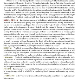 Petalite Metaphysical properties