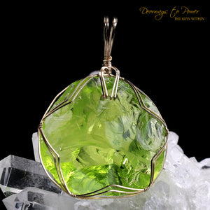 Pleiadian ET Star Elder Andara Crystal Pendant 14k Gold