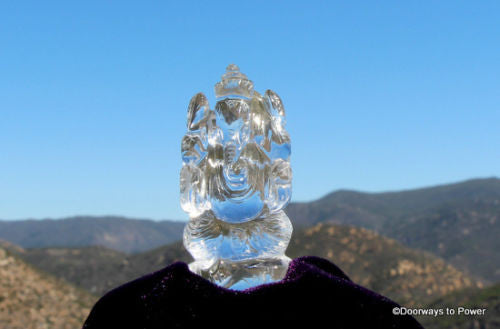 Quartz Crystal Ganesha Statue Hand Carved