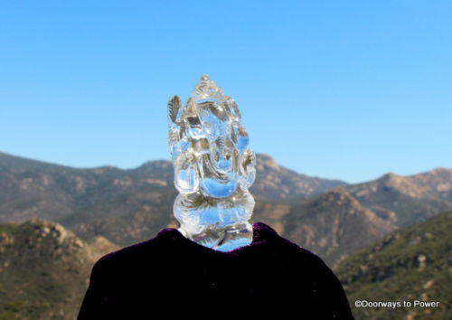 Quartz Crystal Ganesha Statue Hand Carved