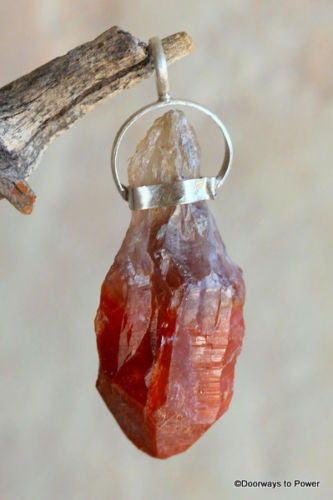 Red Aura Amethyst Pendant
