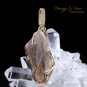 Rainbow Lattice Sunstone Crystal Pendant 14k 