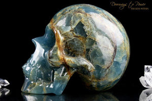 Lemurian Aquatine Calcite Crystal Skull 