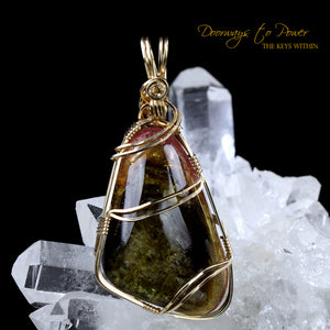  Multi Color Tourmaline Crystal Pendant 14k