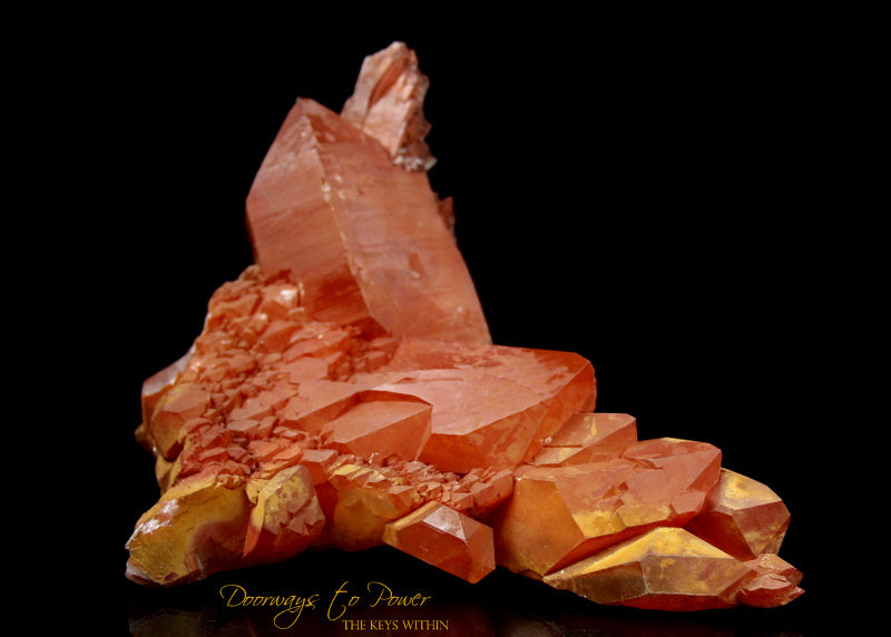 Red Lemurian Trigonic Record Keeper Crystal Cluster