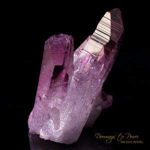Rose Aura Lemurian Quartz Crystal Cluster