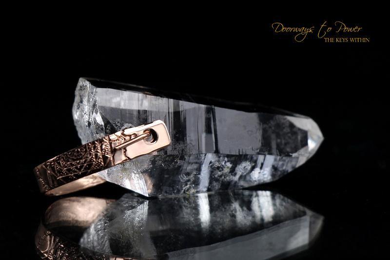 Lemurian Quartz Crystal Pendant in Rose Gold