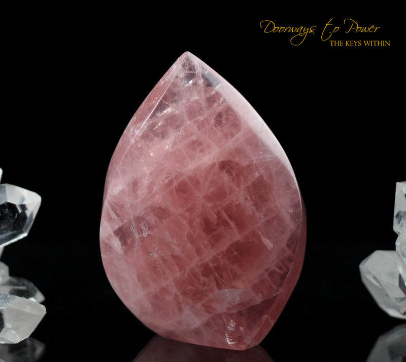 Rose Quartz Crystal Flame Altar Stone 'Awakened Heart' 