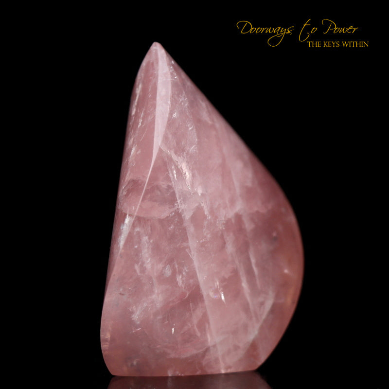 Rose Quartz Crystal Flame Altar Stone