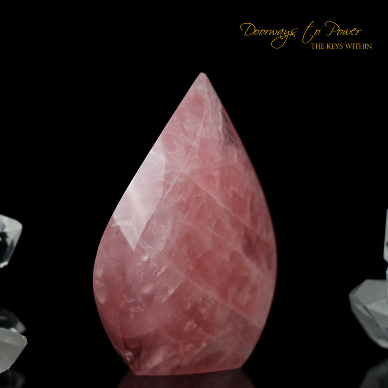 Rose Quartz Crystal Flame Altar Stone 'Awakened Heart' 