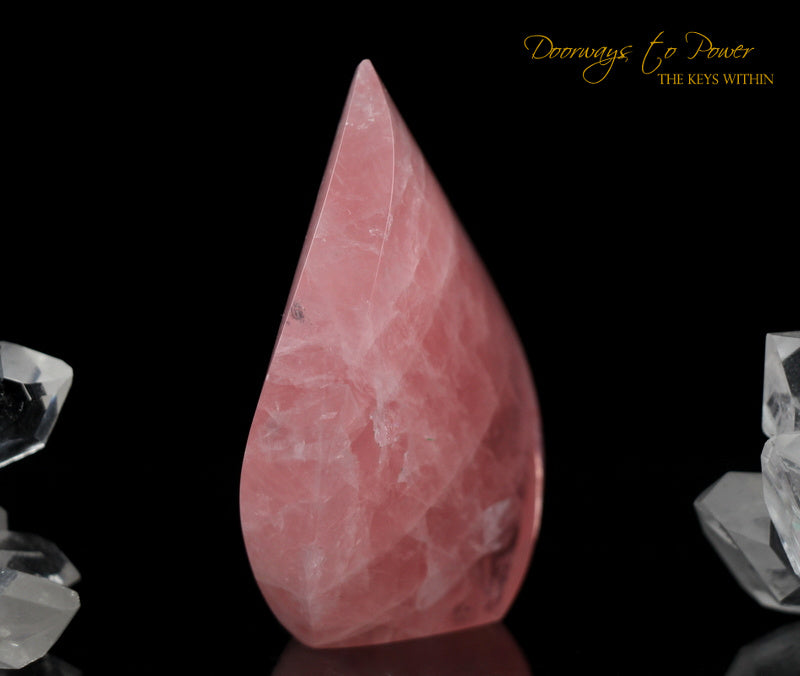 Rose Quartz Crystal Flame Altar Stone 'Awakened Heart' 