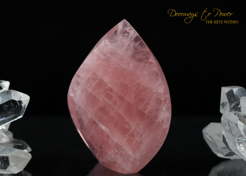 Rose Quartz Crystal Flame Altar Stone 'Awakened Heart' 