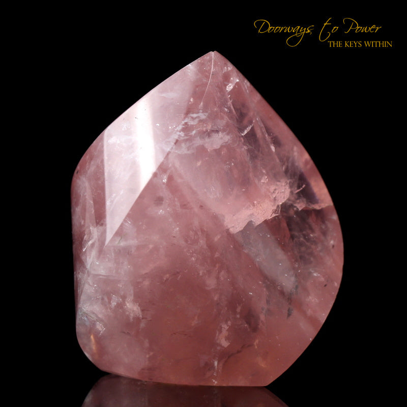 Rose Quartz Crystal Flame Altar Stone