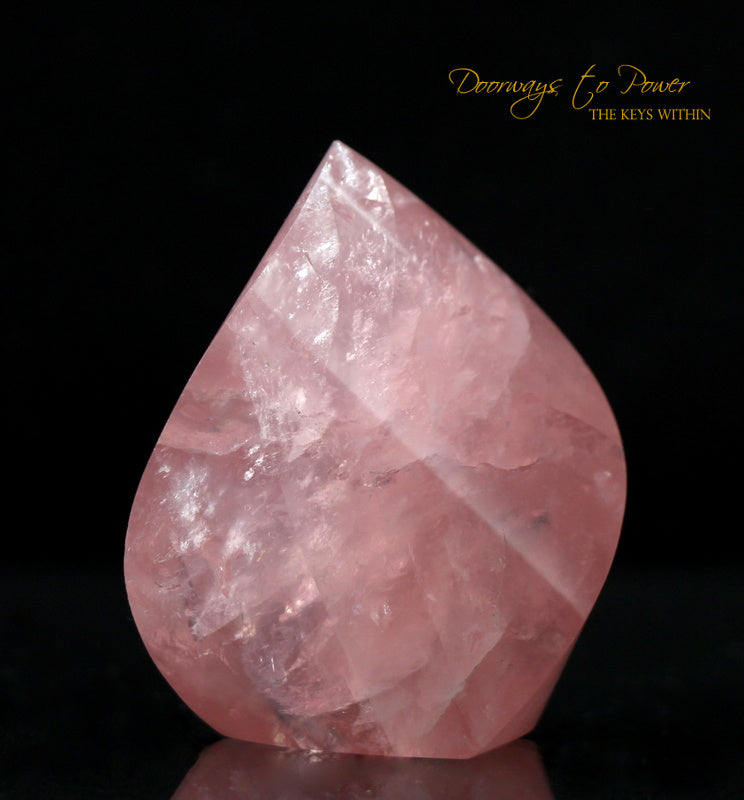 Rose Quartz Crystal Flame Altar Stone