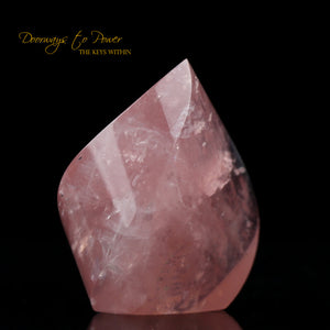 Rose Quartz Crystal Flame Altar Stone