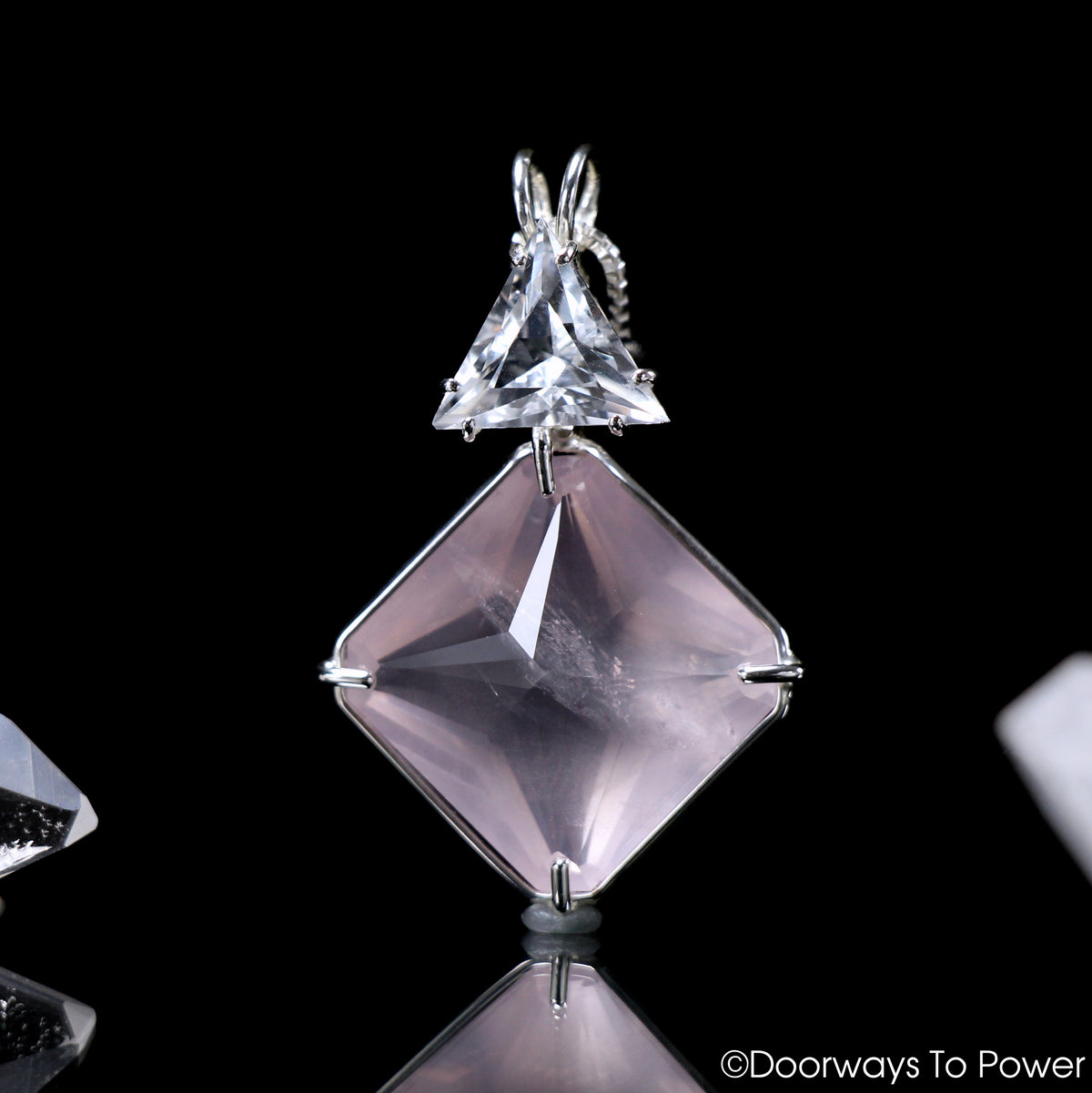 Rose Quartz Magician Stone Pendant w/ Petalite