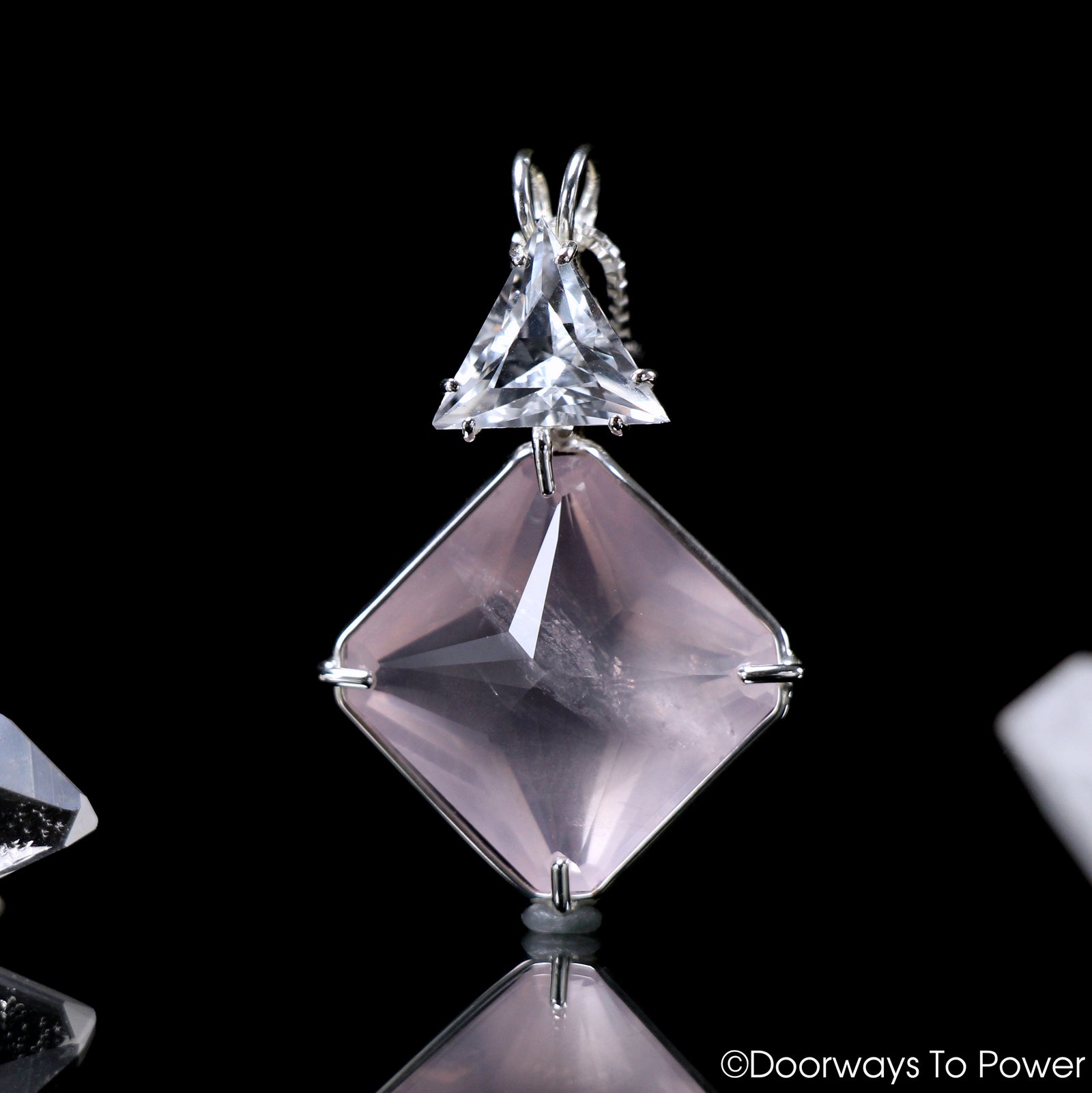Rose Quartz Magician Stone Pendant w/ Petalite